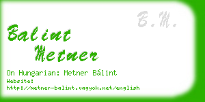 balint metner business card